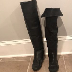 Black leather boots
